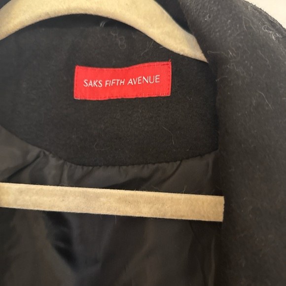 Saks Fifth Avenue Black Leather Jacket with Silver Accents - Picture 2 of 2